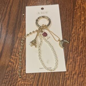 J. Crew NWT Paris-themed Gold Bag Charm